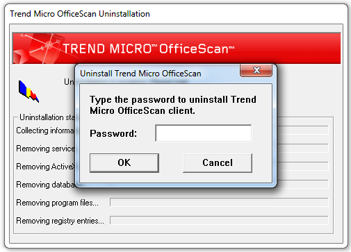 trend micro antivirus uninstall tool