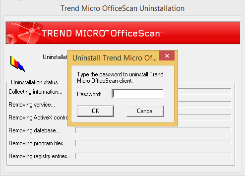 Uninstall OfficeScan  without a password - Problem Solved